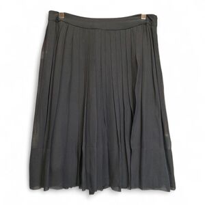 TALBOTS Women's Black Pleated Lined Silk A-Line Skirt 6